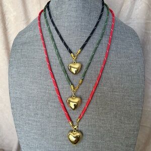 💖✨TRENDY ✨💖 Gold Heart Cord Necklace Valentines